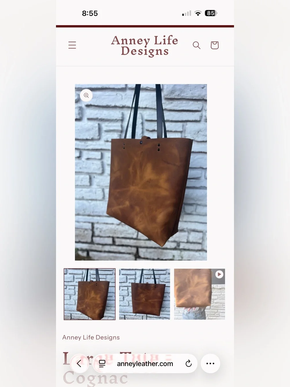 Anney Life Leather Cognac tote
